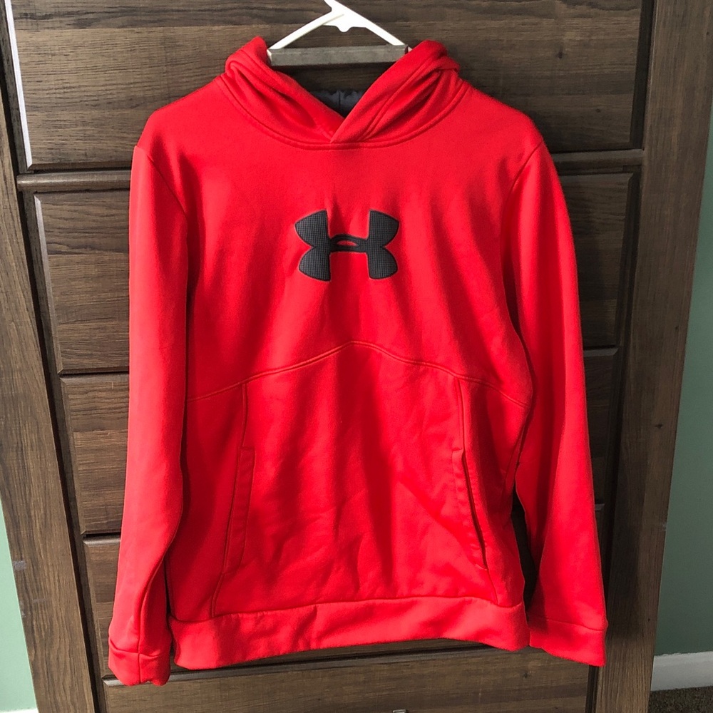 Under Armour Vibrant Red Pullover with Black Logo